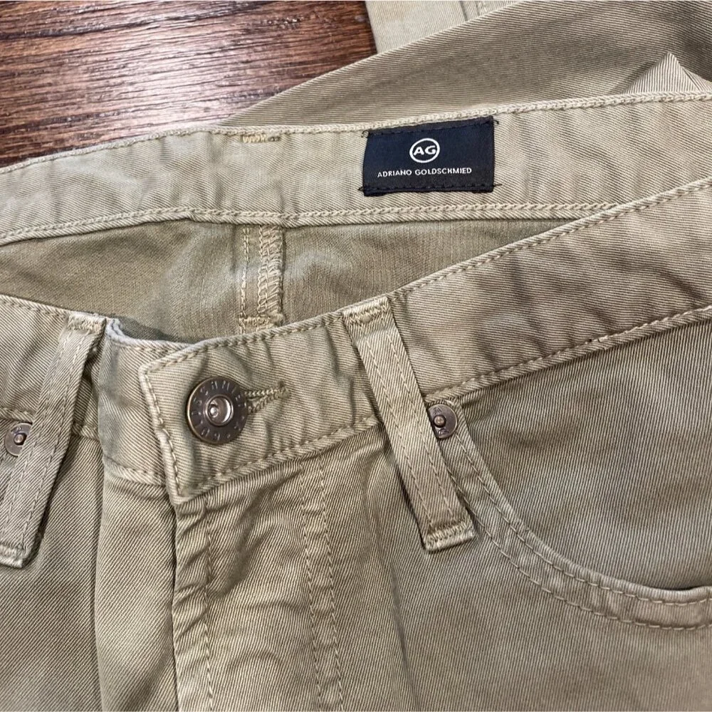 AG Adriano Goldschmied Mens 32x32 Green Slim Skinny Pant Stretch Workwear Preppy